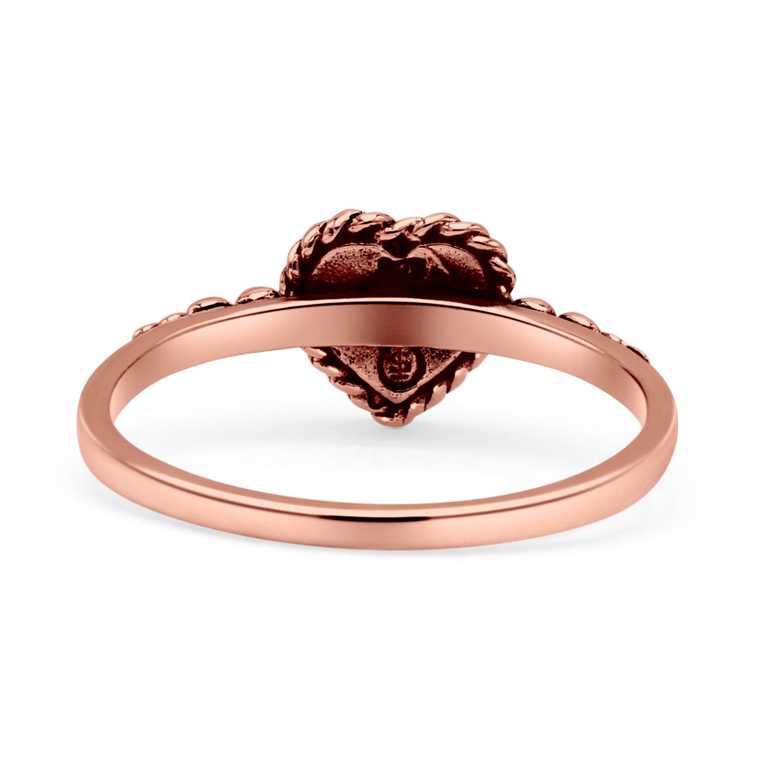 Heart Statement Fashion Petite Dainty Thumb Ring Lab Created Opal Oxidized Solid 925 Sterling Silver