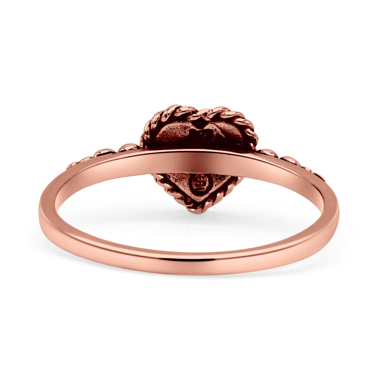 Heart Statement Fashion Petite Dainty Thumb Ring Lab Created Opal Oxidized Solid 925 Sterling Silver