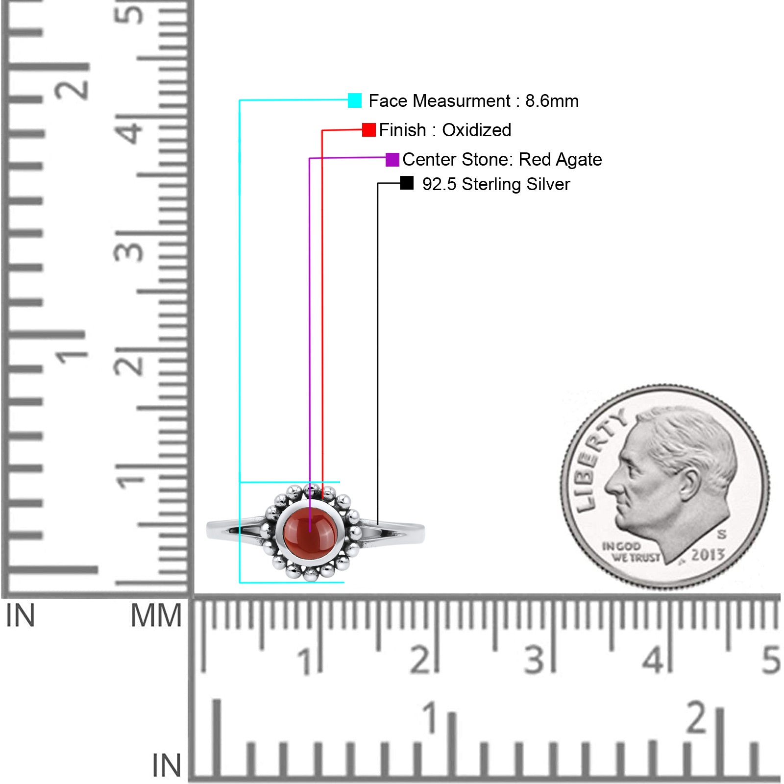 Beaded Flower Vintage Style Round Oxidized Statement Fashion Thumb Ring Lab Created Opal 925 Sterling Silver