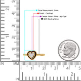 Heart Statement Fashion Petite Dainty Thumb Ring Lab Created Opal Oxidized 925 Sterling Silver