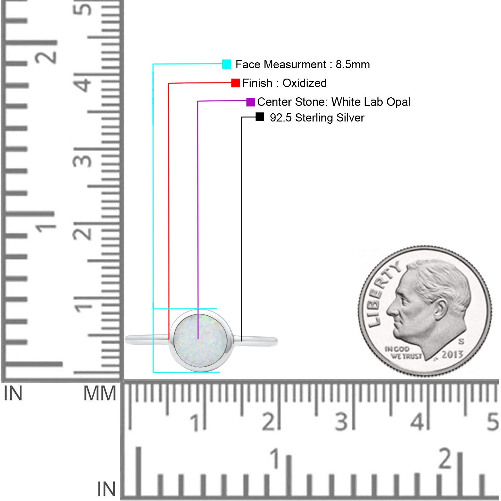 Oxidized Statement Fashion Round Petite Dainty Thumb Ring Lab Created Opal Solid 925 Sterling Silver