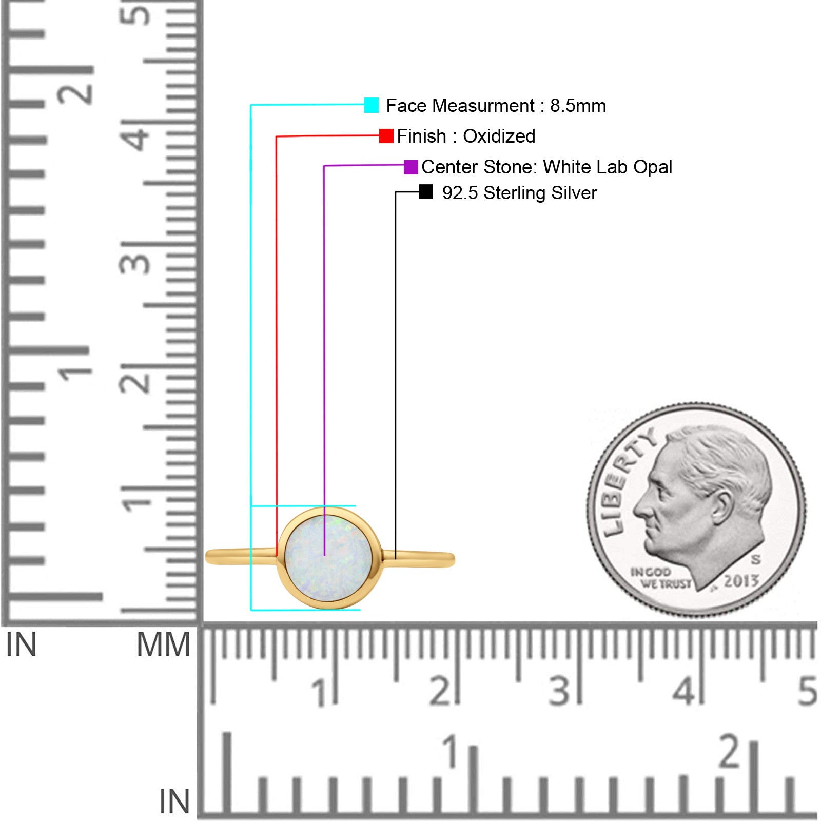 Oxidized Statement Fashion Round Petite Dainty Thumb Ring Lab Created Opal Solid 925 Sterling Silver