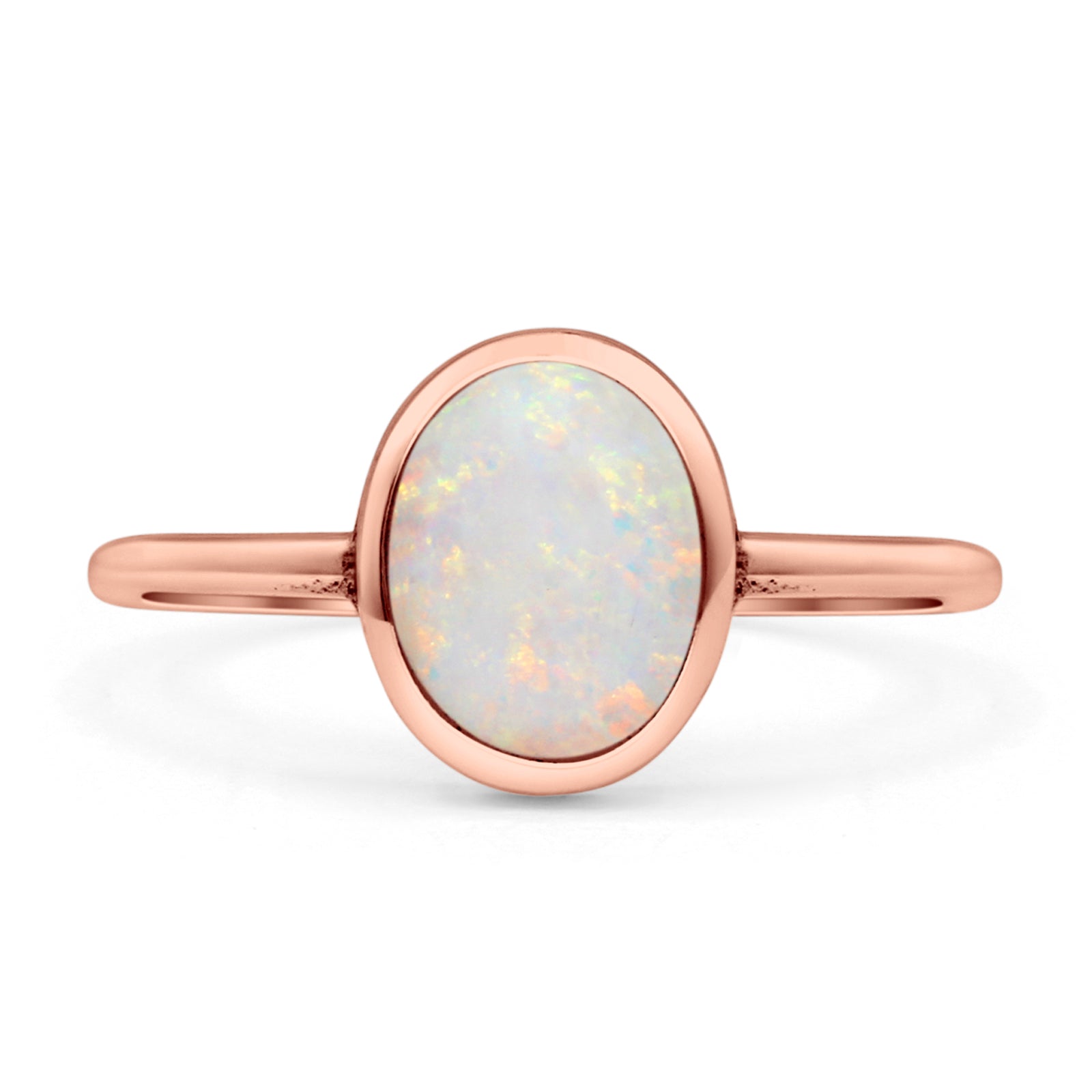 Oval Statement Fashion Petite Dainty Thumb Ring Lab Created Opal Solid 925 Sterling Silver