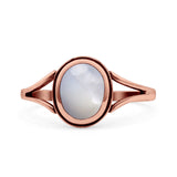 Oval Statement Fashion Thumb Ring Lab Created Opal Oxidized Solid 925 Sterling Silver