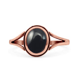 Oval Statement Fashion Thumb Ring Lab Created Opal Oxidized Solid 925 Sterling Silver