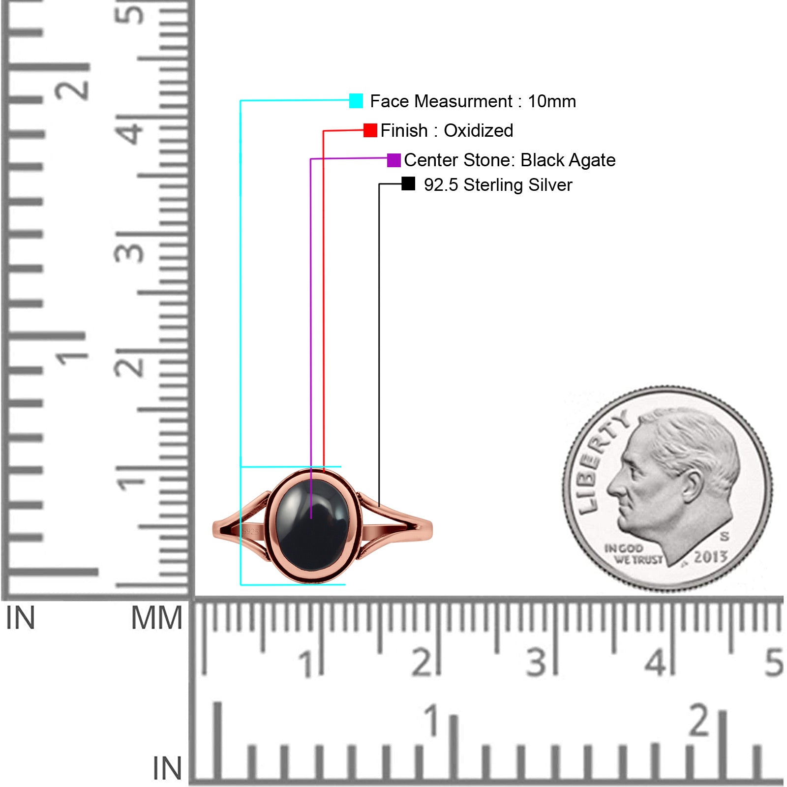 Oval Statement Fashion Thumb Ring Lab Created Opal Oxidized Solid 925 Sterling Silver