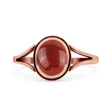 Oval Statement Fashion Thumb Ring Lab Created Opal Oxidized Solid 925 Sterling Silver