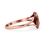 Oval Statement Fashion Thumb Ring Lab Created Opal Oxidized Solid 925 Sterling Silver