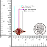 Oval Statement Fashion Thumb Ring Lab Created Opal Oxidized Solid 925 Sterling Silver