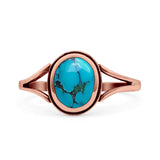 Oval Statement Fashion Thumb Ring Lab Created Opal Oxidized Solid 925 Sterling Silver