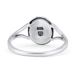 Oval Statement Fashion Thumb Ring Lab Created Opal Oxidized Solid 925 Sterling Silver