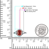 Oval Statement Fashion Thumb Ring Lab Created Opal Oxidized Solid 925 Sterling Silver