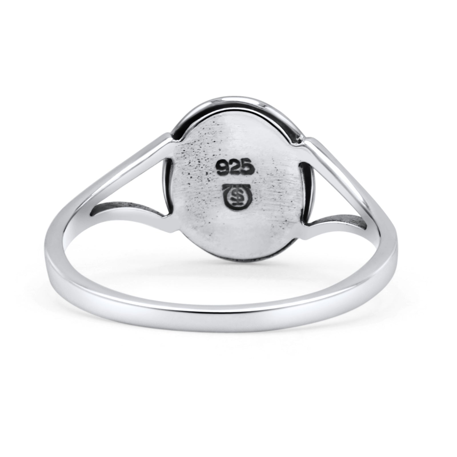 Oval Statement Fashion Thumb Ring Lab Created Opal Oxidized Solid 925 Sterling Silver