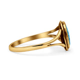 Oval Statement Fashion Thumb Ring Lab Created Opal Oxidized Solid 925 Sterling Silver