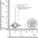 Oval Statement Fashion Thumb Ring Lab Created Opal Oxidized Solid 925 Sterling Silver