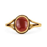 Oval Statement Fashion Thumb Ring Lab Created Opal Oxidized Solid 925 Sterling Silver