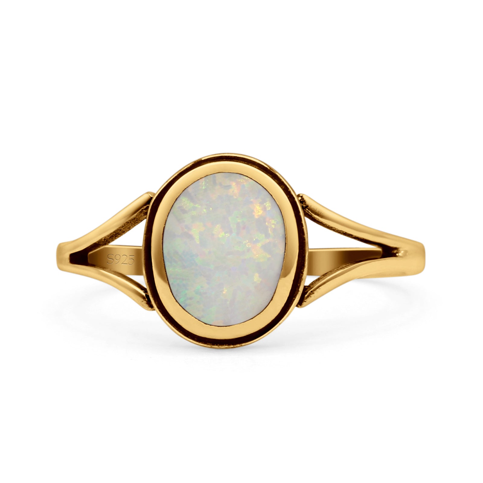 Oval Statement Fashion Thumb Ring Lab Created Opal Oxidized Solid 925 Sterling Silver
