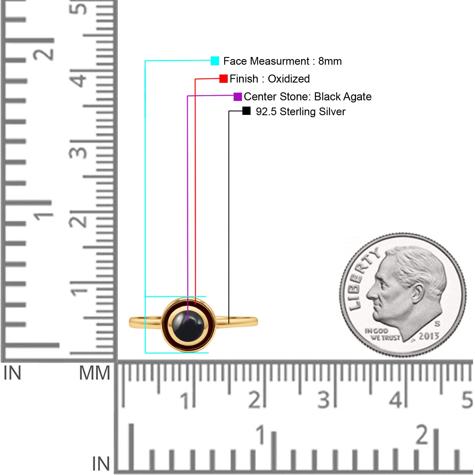 Round Thumb Ring Statement Fashion Ring Oxidized Lab Created Opal Solid 925 Sterling Silver
