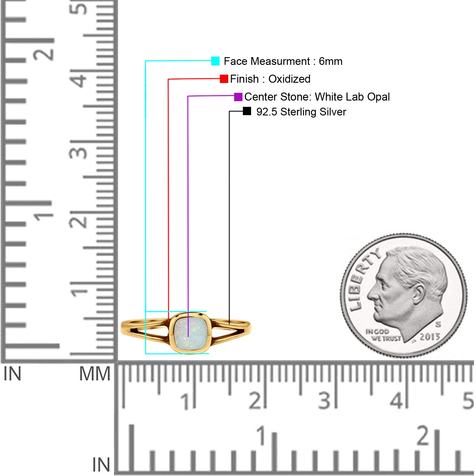 Split Shank Cushion Cut Statement Fashion Petite Dainty Thumb Ring Lab Created Opal Oxidized 925 Sterling Silver