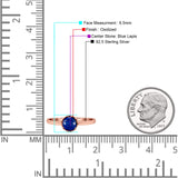 Solitaire Flower Round Oxidized Statement Fashion Thumb Ring Lab Created Opal 925 Sterling Silver