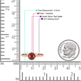 Solitaire Flower Round Oxidized Statement Fashion Thumb Ring Lab Created Opal 925 Sterling Silver