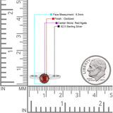 Solitaire Flower Round Oxidized Statement Fashion Thumb Ring Lab Created Opal 925 Sterling Silver