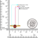 Solitaire Flower Round Oxidized Statement Fashion Thumb Ring Lab Created Opal 925 Sterling Silver