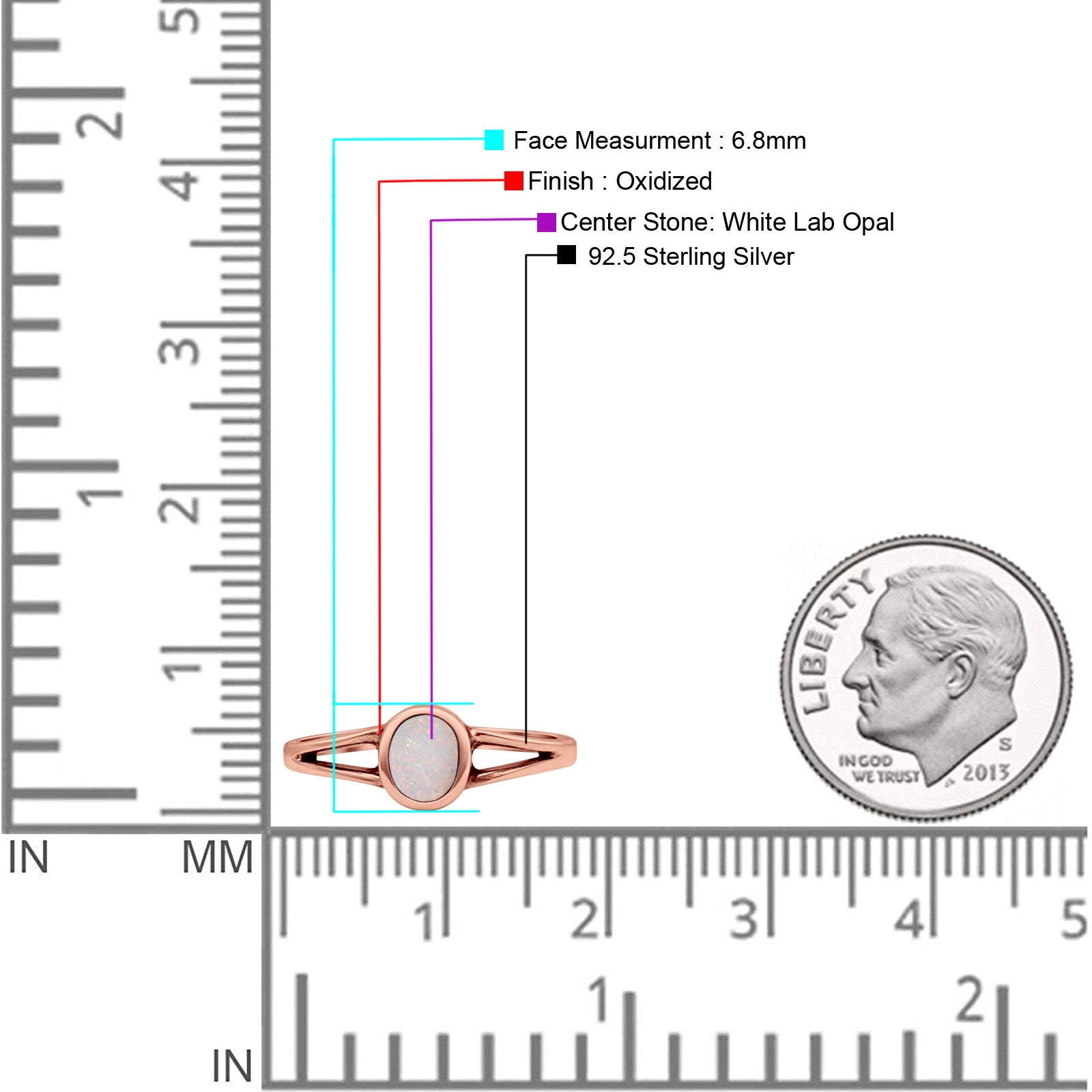 Oval Oxidized Statement Fashion Petite Dainty Thumb Ring Lab Created Opal Solid 925 Sterling Silver