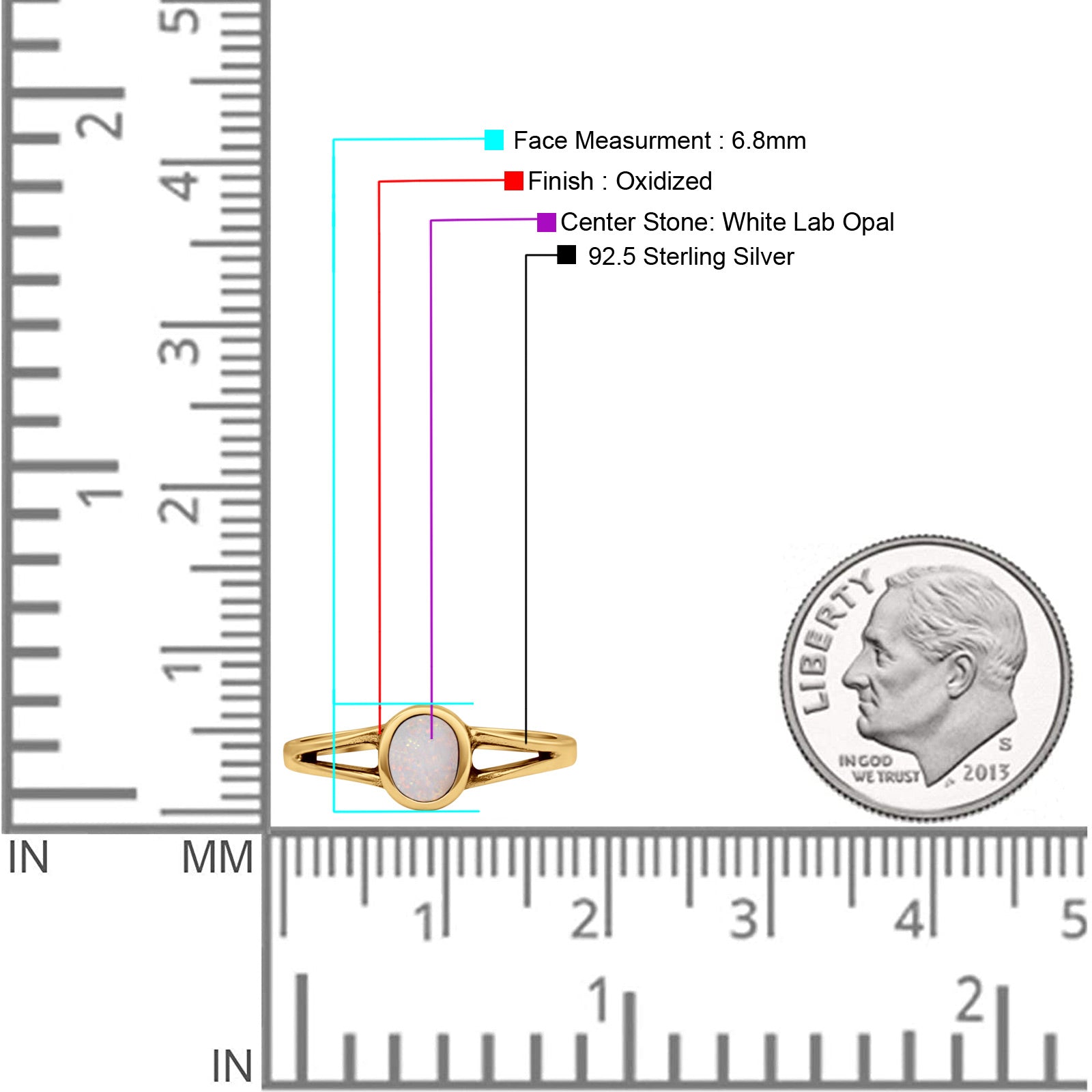 Oval Oxidized Statement Fashion Petite Dainty Thumb Ring Lab Created Opal Solid 925 Sterling Silver