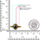 Oxidized Petite Oval Lab Created Opal Ring 925 Sterling Silver