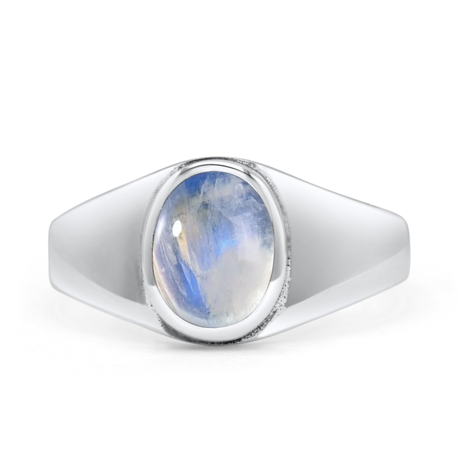 Petite Dainty Statement Fashion Oval Thumb Ring Lab Created Opal Solid 925 Sterling Silver