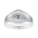 Petite Dainty Statement Fashion Oval Thumb Ring Lab Created Opal Solid 925 Sterling Silver