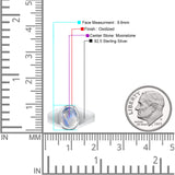 Petite Dainty Statement Fashion Oval Thumb Ring Lab Created Opal Solid 925 Sterling Silver