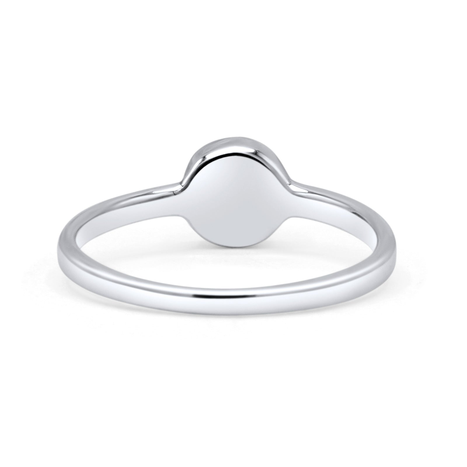 Round 6mm Thumb Ring Statement Fashion Ring Plain Band 925 Sterling Silver Petite Dainty Created Opal