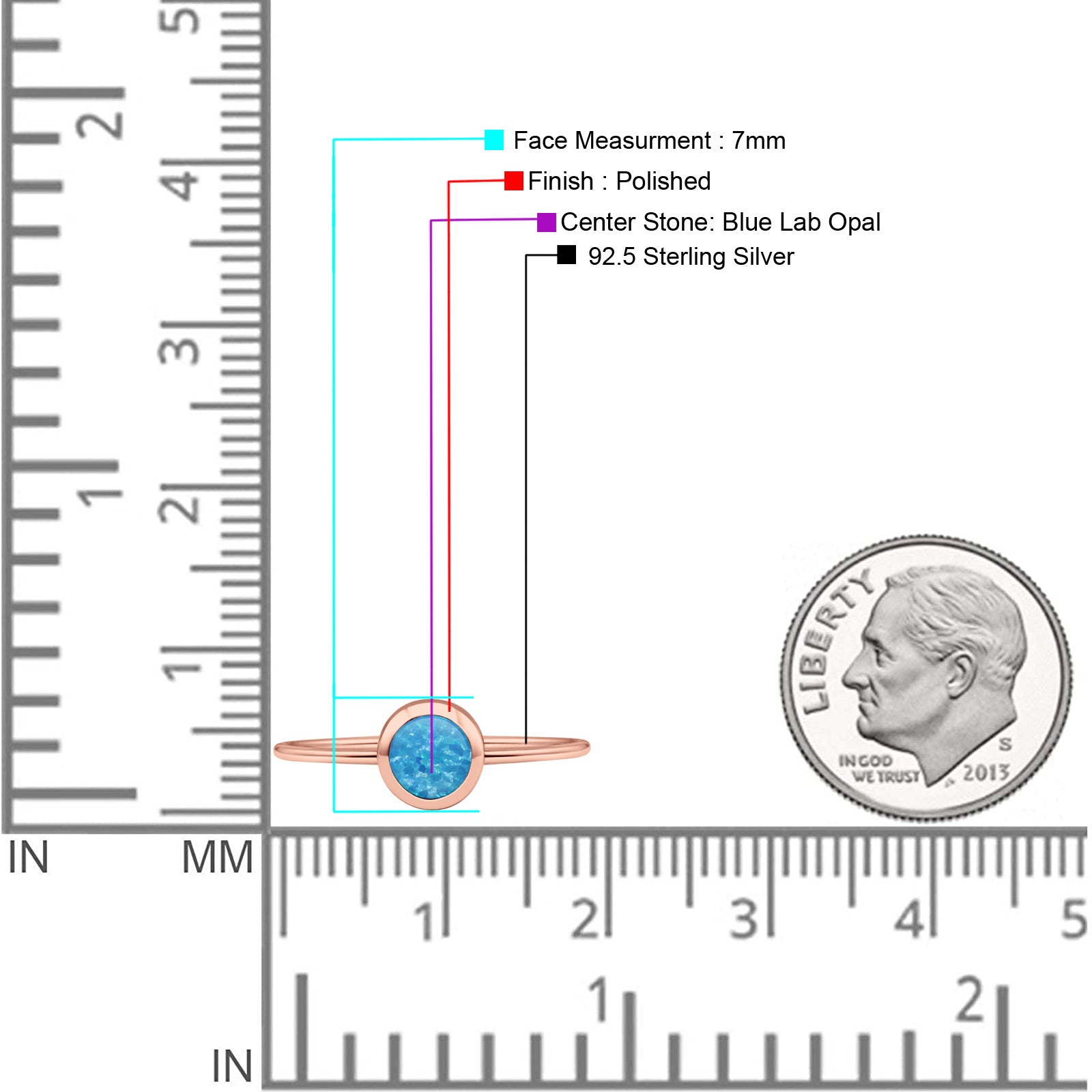 Round Statement Fashion Petite Dainty Thumb Ring Lab Created Opal Solid 925 Sterling Silver