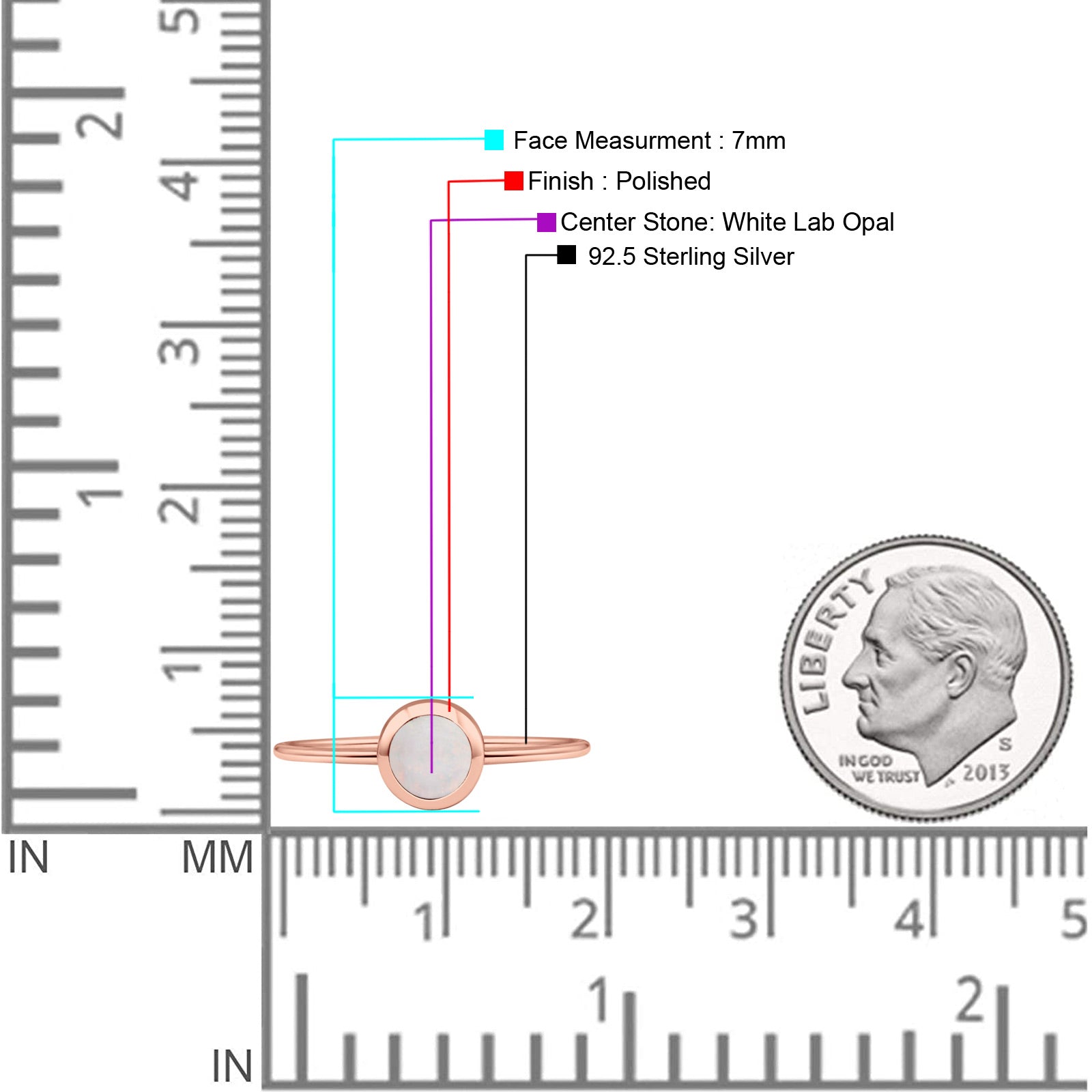 Round Statement Fashion Petite Dainty Thumb Ring Lab Created Opal Solid 925 Sterling Silver