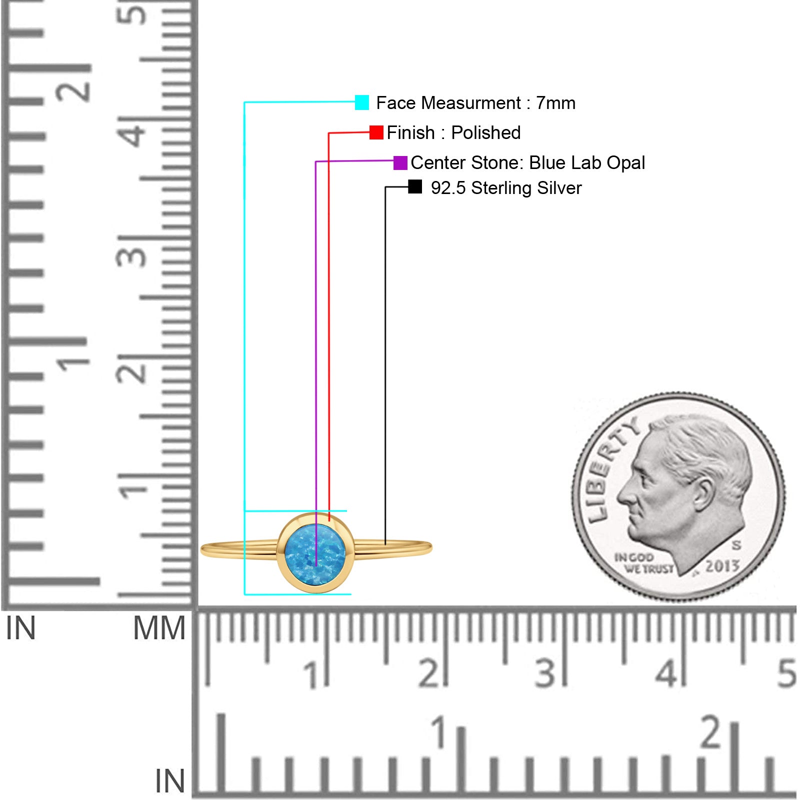 Round Statement Fashion Petite Dainty Thumb Ring Lab Created Opal Solid 925 Sterling Silver