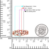 Infinity X Cross Weave Entangle Round Statement Fashion Ring Lab Created Opal Solid 925 Sterling Silver