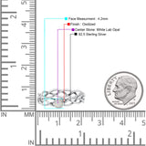 Infinity X Cross Weave Entangle Round Statement Fashion Ring Lab Created Opal Solid 925 Sterling Silver