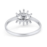 Evil Eye Thumb Ring Fashion Oxidized Lab Created Opal Solid 925 Sterling Silver