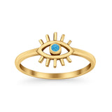 Evil Eye Thumb Ring Fashion Oxidized Lab Created Opal Solid 925 Sterling Silver