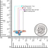 Three-Stone Lab Created Opal Ring 925 Sterling Silver