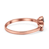 Three-Stone Lab Created Opal Ring 925 Sterling Silver