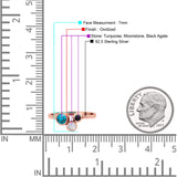 Three-Stone Lab Created Opal Ring 925 Sterling Silver