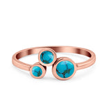 Three-Stone Lab Created Opal Ring 925 Sterling Silver