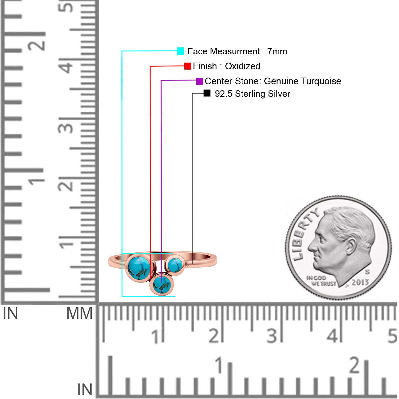 Three-Stone Lab Created Opal Ring 925 Sterling Silver