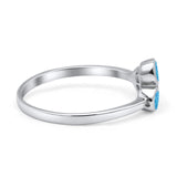 Three-Stone Lab Created Opal Ring 925 Sterling Silver