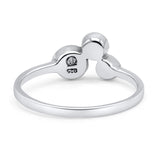 Three-Stone Lab Created Opal Ring 925 Sterling Silver