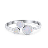Three-Stone Lab Created Opal Ring 925 Sterling Silver