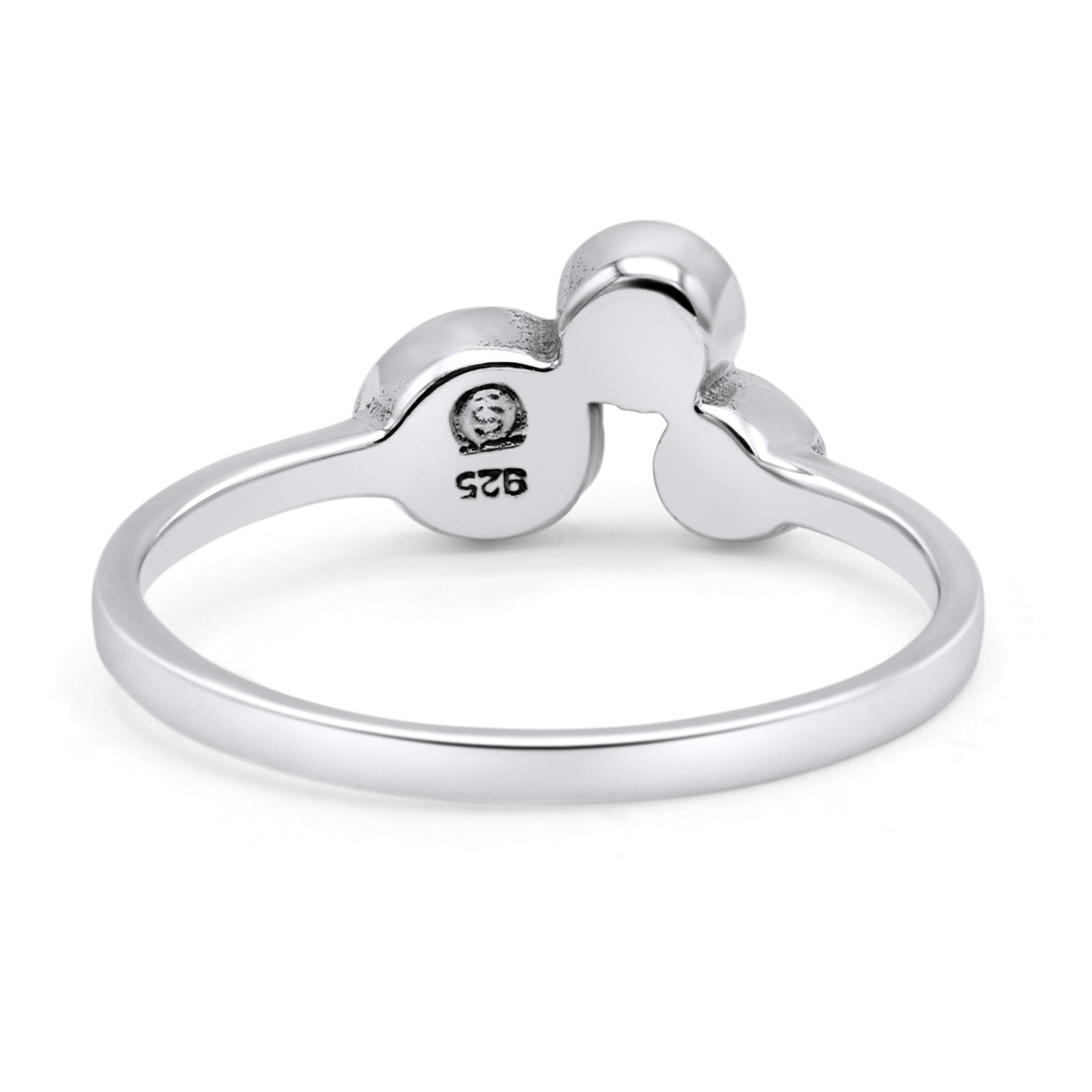 Three-Stone Lab Created Opal Ring 925 Sterling Silver